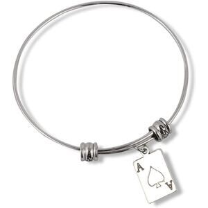 Ace of Spades Charm Bracelet Bangle